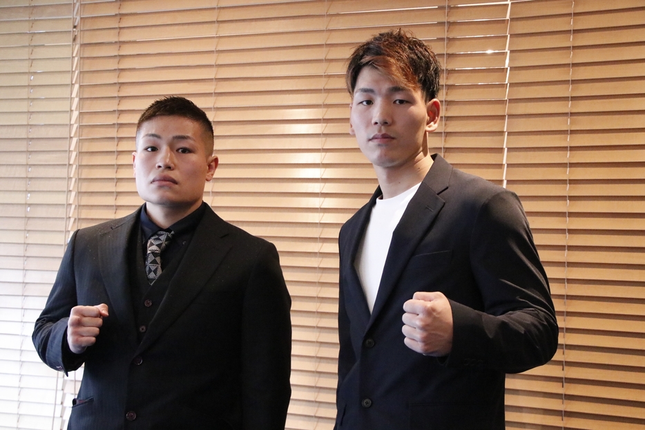 元プロボクシング日本暫定王者の中島（左）と、チャンスが巡って来た璃久