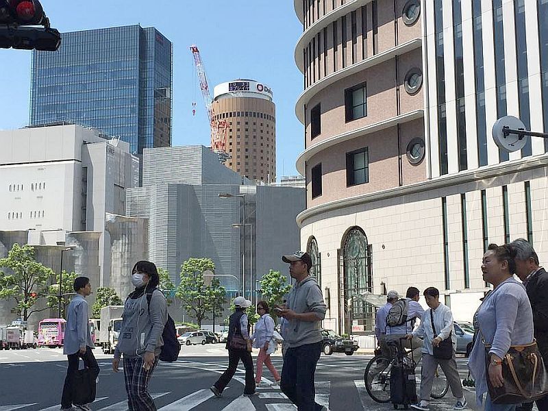 [写真]2年前に上記とほぼ同じ場所から撮った大阪マルビル＝大阪市北区で、2015年5月21日撮影