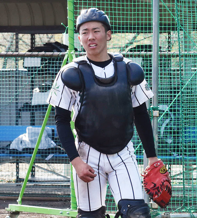 津田学園の阿万田琉希選手＝三重県桑名市の同校グラウンドで、谷口豪撮影