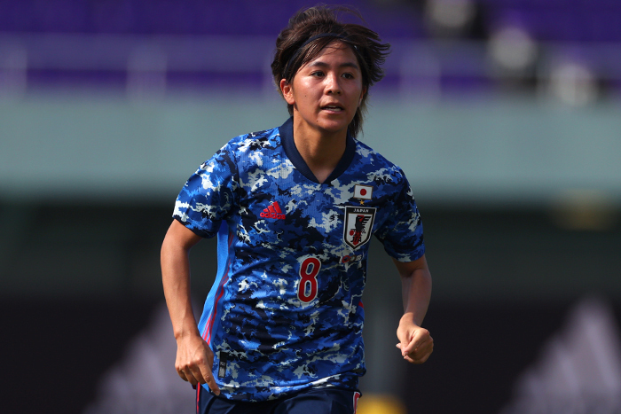 日本サッカー協会は18日、東京2020オリンピックに出場するなでしこジャパン（日本女子代表）の登録メンバー18名を発表した。今回はその全18選手を写真で紹介。写真は、アーセナル所属のFW岩渕真奈。（写真：YUTAKA/アフロスポーツ）