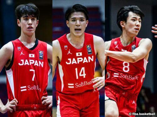 U18日本代表の渡邉伶音、瀬川琉久、和田拓磨［写真］＝fiba.basketball