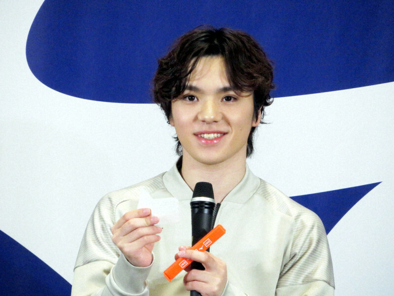 トークイベントに登壇した宇野昌磨さん＝東京都内で2024年9月14日午後1時40分、倉沢仁志撮影