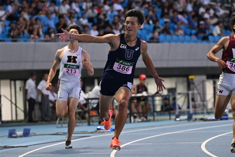 24年日本インカレ男子100mで2連覇を果たした栁田大輝（東洋大）