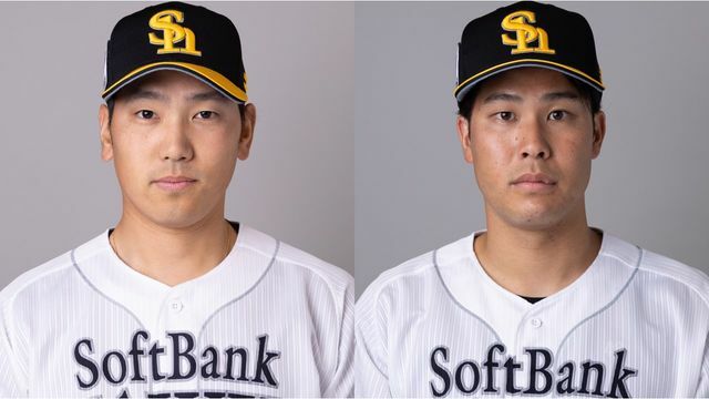 右から、ソフトバンク・石川柊太投手、藤井皓哉投手