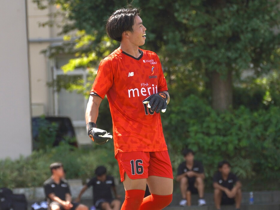 プレミアデビューを勝利で飾った昌平高GK白根翼(3年=FC LAVIDA出身)(Masashi TSUCHIYA)