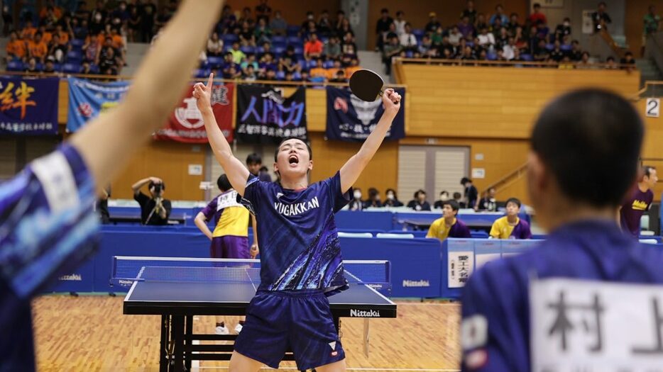 写真：インターハイで卓球ファンに鮮烈な印象を残した鈴木柊平（遊学館高校）/撮影：ラリーズ編集部