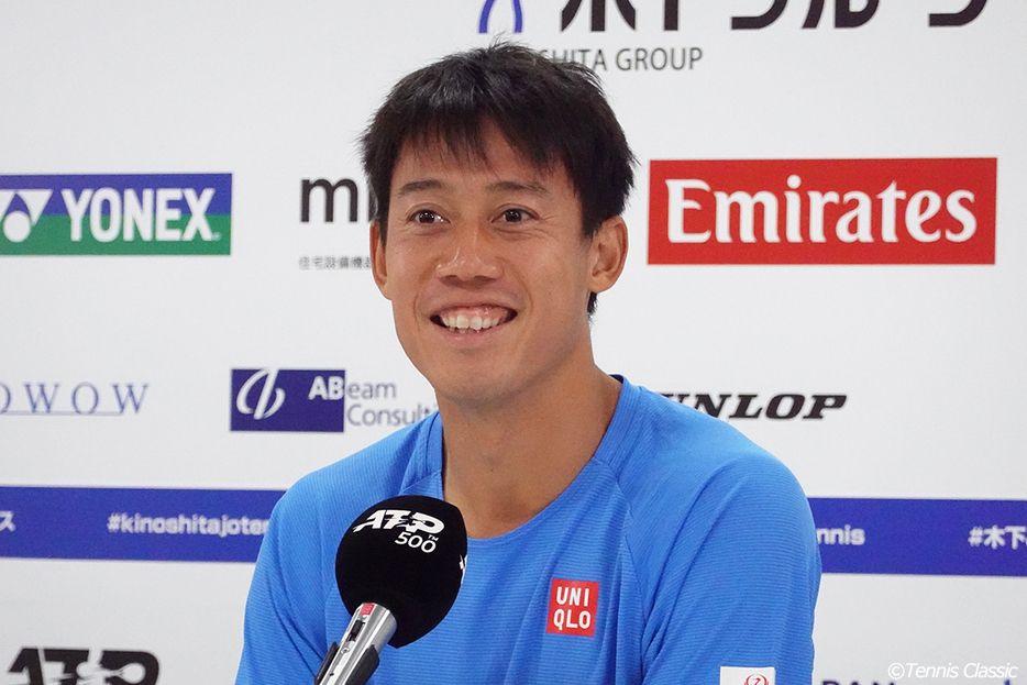 大会前の記者会見に出席した錦織圭（写真：Tennis Classic）