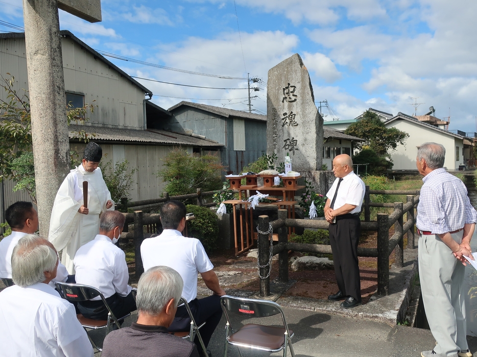 久米地域の戦没者慰霊祭=岡山県津山市で