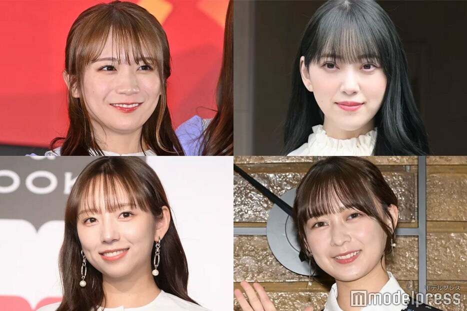 （左上から時計回りに）秋元真夏、堀未央奈、鈴木絢音、新内眞衣