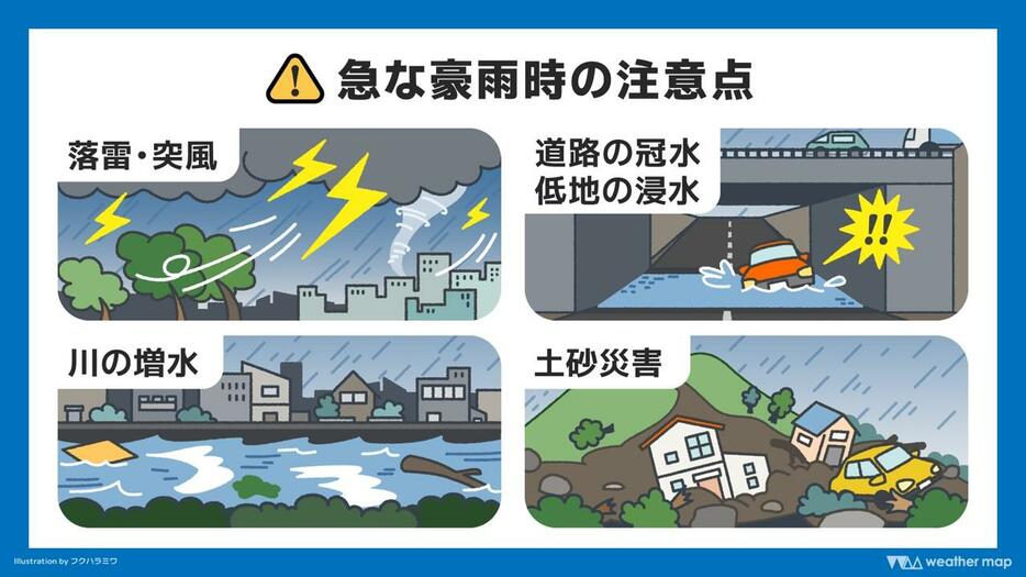 急な豪雨時の注意点