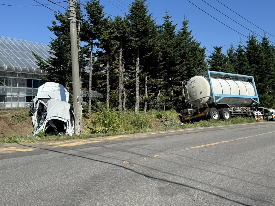 事故があった北海道・倶知安町の現場