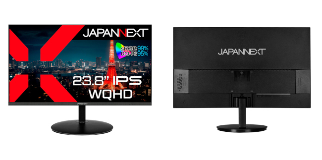 JAPANNEXT、23.8インチIPSパネルを搭載したWQHD対応液晶ディスプレイを発売