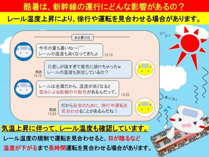 酷暑で東海道新幹線の運行に影響が生じる可能性を知らせる、ＪＲ東海のＳＮＳへの投稿