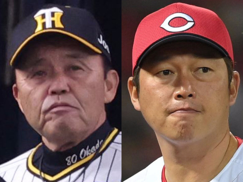 　岡田監督（左）と新井監督