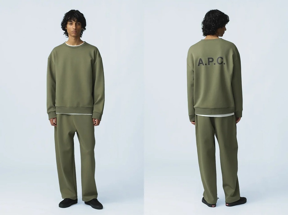 Crew Neck Sweat¥36,300 カラー：KHAKI/BLACK サイズ：XS/S/M/L 　Pants¥33,000 カラー：KHAKI/BLACK サイズ：XS/S/M/L