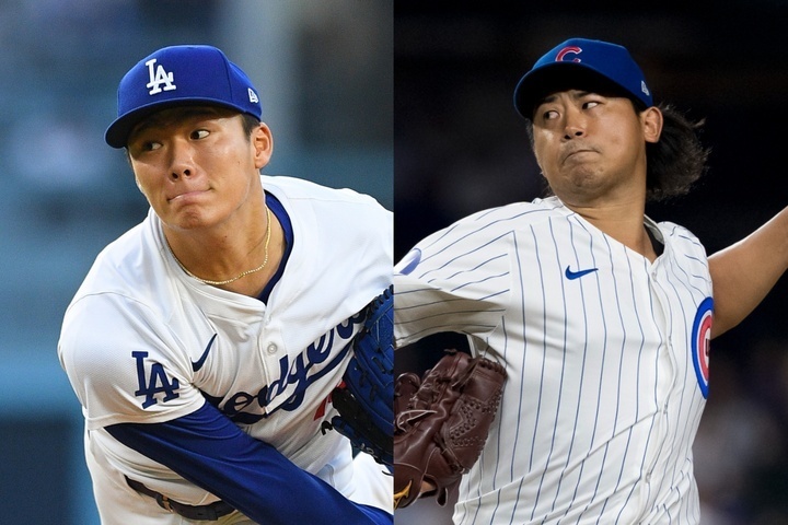 ドジャースとカブスの３連戦で山本（左）と今永（右）の投げ合いが実現する。(C) Getty Images