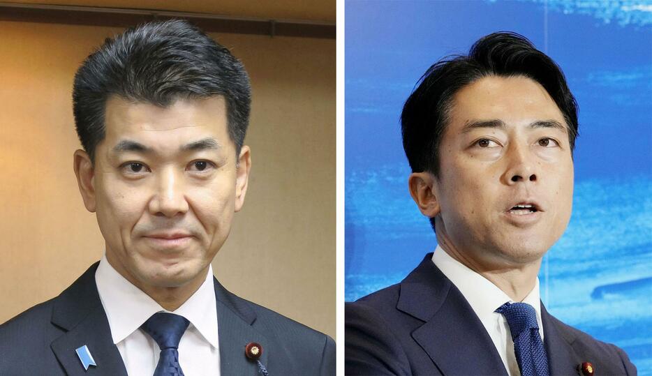 泉健太氏（左）、小泉進次郎氏