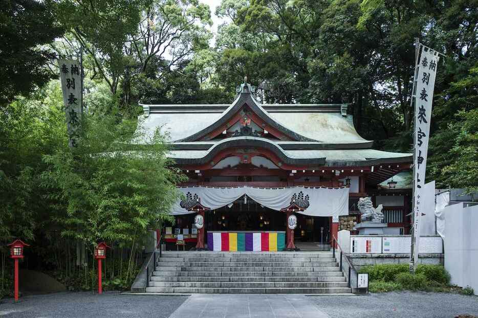 奥行きを感じさせるように社殿が配され、歩を進めるごとに高揚感が増す　PHOTOGRAPH BY YUKO CHIBA