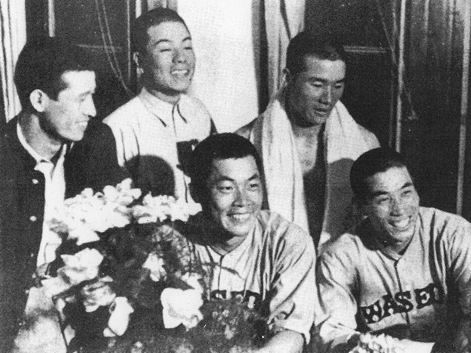 （左から）白川勝堯、村瀬保夫、呉明捷、浅井礼三、若原正蔵（1937年）