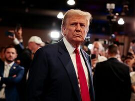 Donald Trump following the presidential debate in Philadelphia, Pennsylvania, on Sept. 10. Photographer: Hannah Beier/Bloomberg