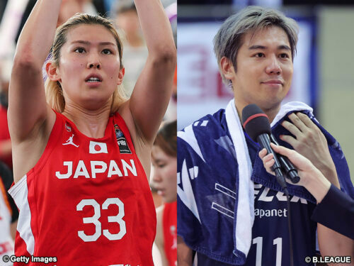 結婚を発表した中田珠未と荒谷裕秀［写真］＝fiba.basketball , B.LEAGUE