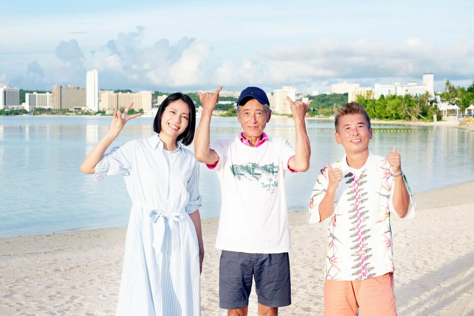 グラムで最後の旅を満喫した神田正輝（中央）と松下奈緒、勝俣州和ⒸＡＢＣ