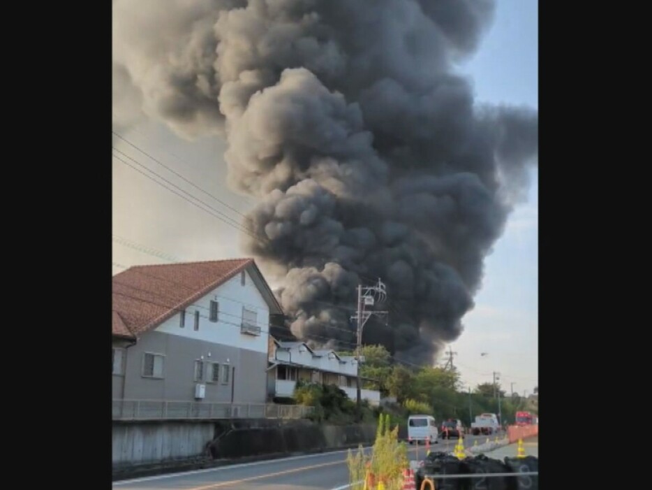 火事があった現場 9月6日午前7時ごろ 画像:視聴者撮影