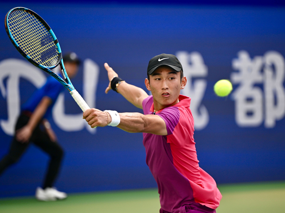 「成都オープン」（中国・成都）で2回戦に進出したシャン・ジュンチャン（中国）（Getty Images）