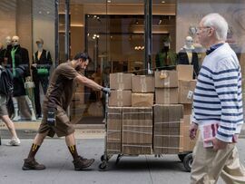 A delivery worker in New York.