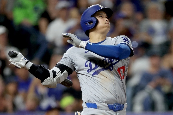 絶好調の大谷はロッキーズ戦で4安打4打点1盗塁の大暴れだった。(C) Getty Images