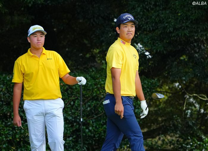 河本力（右）と16歳アマチュアの松山茉生