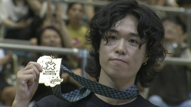 男子ストリートベストトリック金メダルの池慧野巨選手