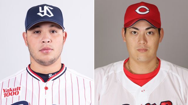 ヤクルトのヤフーレ投手と広島の九里亜蓮投手