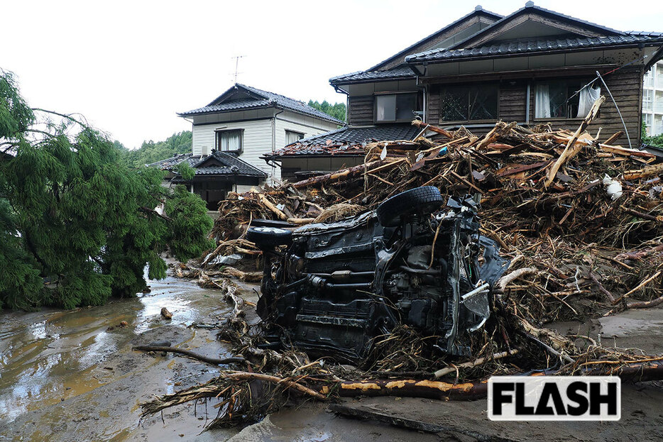 氾濫した塚田川周辺（写真・梅基展央）