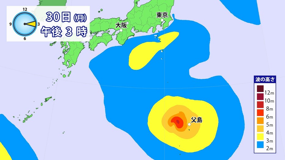 波の高さ(30日午後3時)