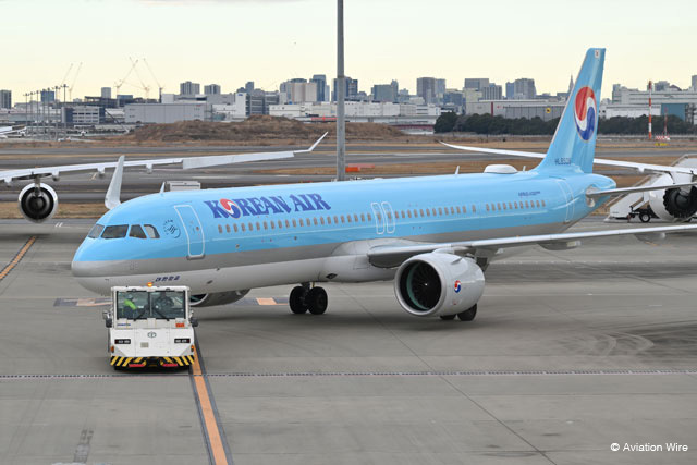 長崎－ソウル線の定期便を11年7カ月ぶりに再開する大韓航空＝PHOTO: Tadayuki YOSHIKAWA/Aviation Wire