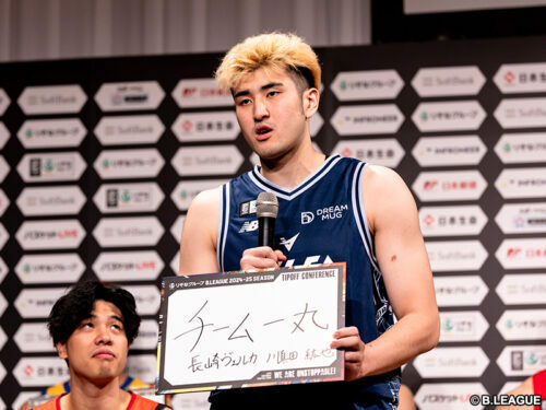 ティップオフカンファレンスに出席した長崎の川真田紘也［写真］＝B.LEAGUE