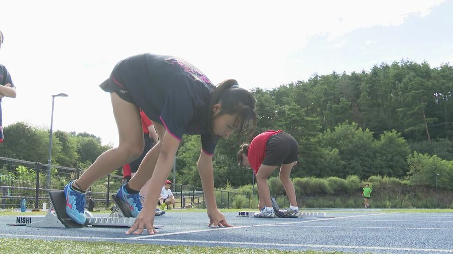 9月1日、佐久市で行われたU16 T&Fトライアルでウォーミングアップする山口選手