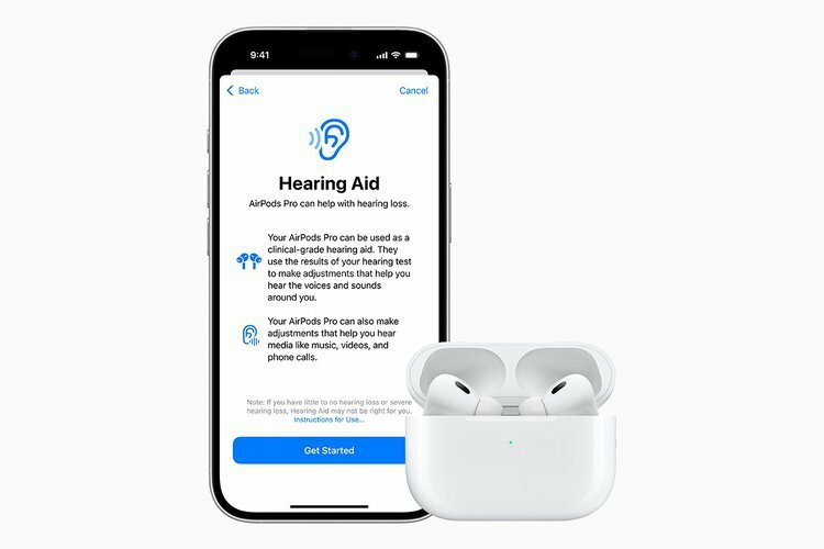 「AirPods Pro」の補聴器ソフトウェア機能