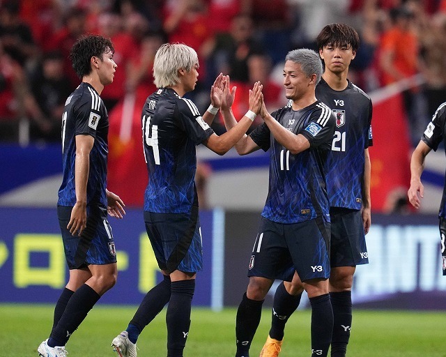 中国に圧勝した森保ジャパン。（C）SOCCER DIGEST