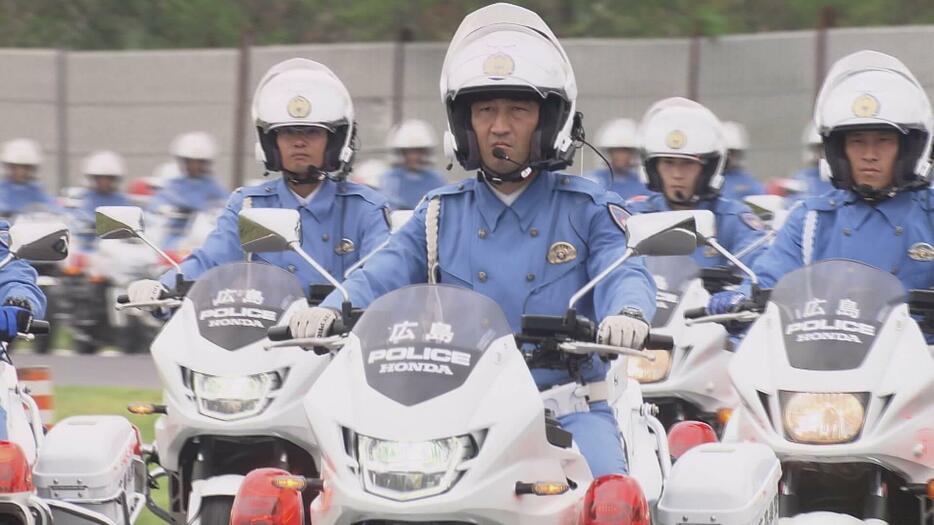 県警交通機動隊の運転競技大会　新人隊員も訓練の成果を披露　広島・安芸高田市