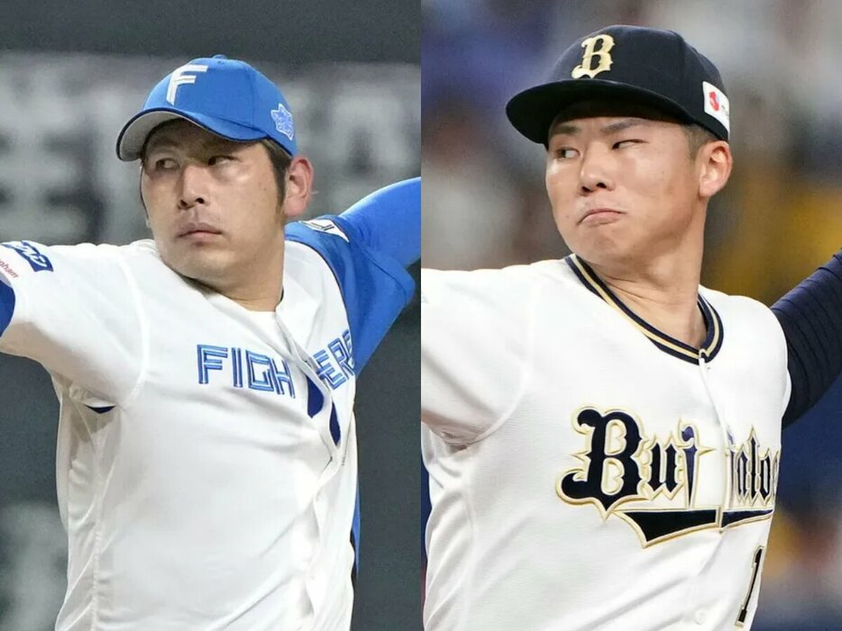 日本ハム・加藤貴之、オリックス・曽谷龍平(C)Kyodo News