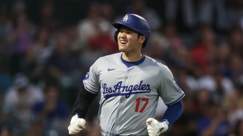 3回表にタイムリー三塁打を放ったドジャースの大谷翔平（MLB Advanced Media）