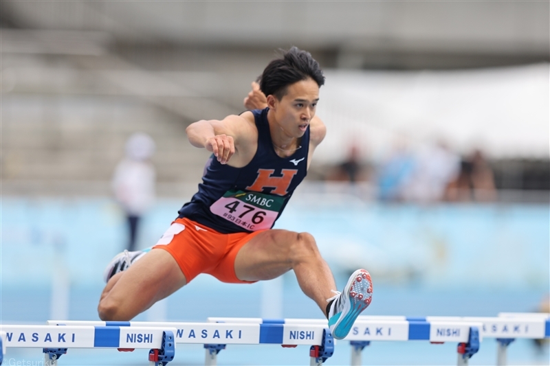 24年日本インカレ男子400mハードル準決勝3組で48秒46の好記録をマークした井之上駿太（法大）