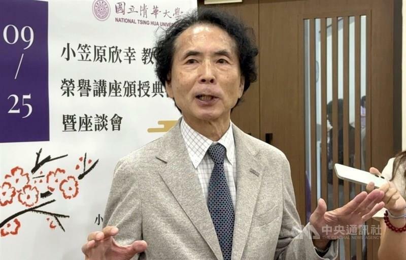 25日の座談会で台湾政治について語る小笠原欣幸氏