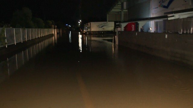 冠水した道路　東かがわ市　8月29日