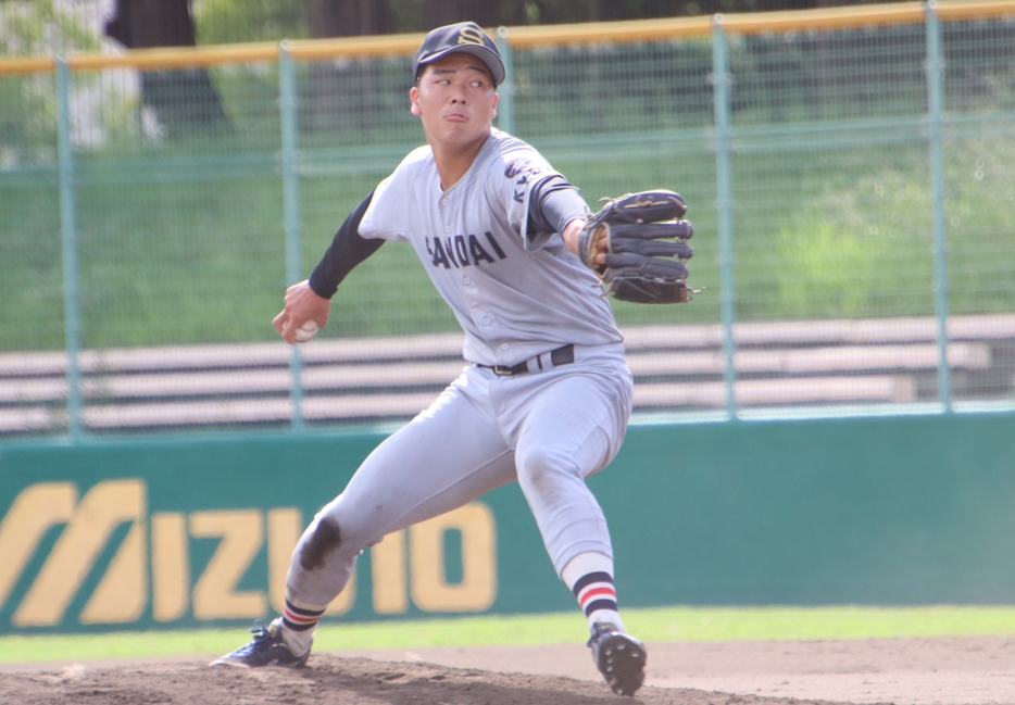 完封勝利を飾った京都産業大の田村 剛平