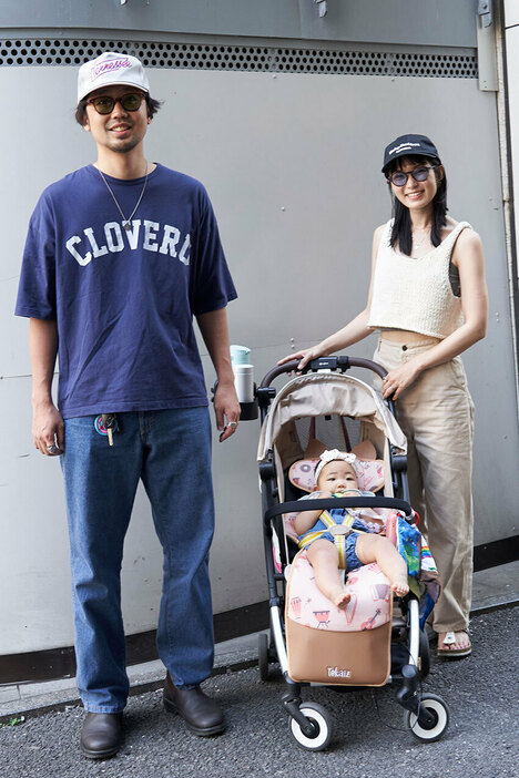 Tシャツ＝クローバル　デニム＝ディッキーズ　シューズ＝グランドストーン　帽子＝古着　眼鏡＝ペンタックス　ネックレス＝チャレンジャー　リング＝アリゾナフリーダム　リング2＝ロレックス