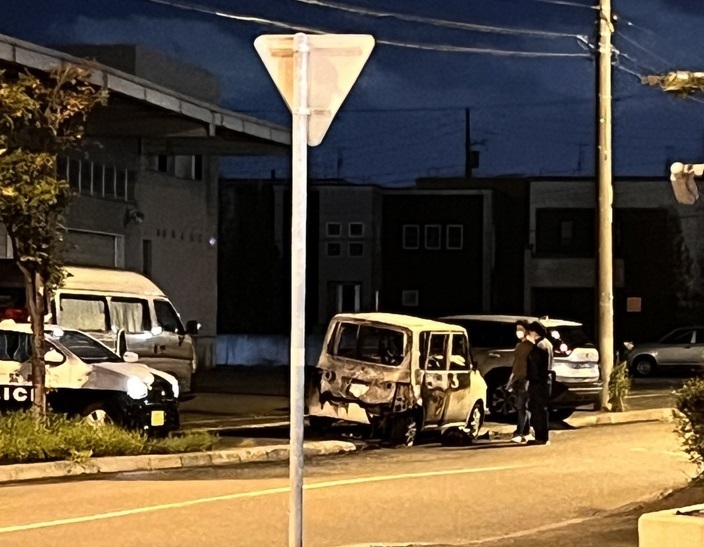 車両火災があった現場