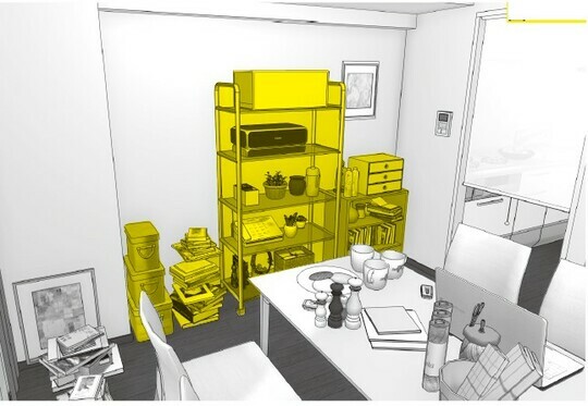 ［図表4］ダイニング周りの収納 出典：『狭い部屋でも快適に暮らすための家具配置のルール』（彩図社）より抜粋